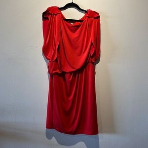 Vince Camuto, red Grecian dress